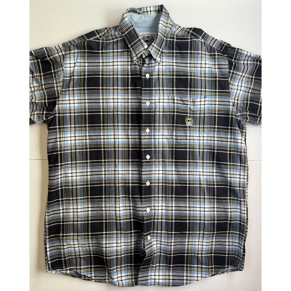 CINCH‎ - Men's Blue & White Plaid Long Sleeve Western Shirt - Size Large